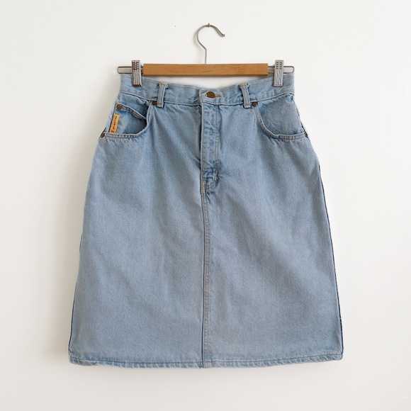 Vintage Y2K Hollywood Era Denim Jean Mini Skirt Size Small Coquette Western - Picture 1 of 9
